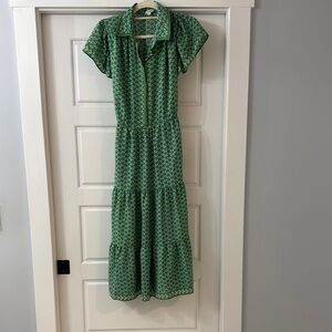 Max Studio Green Patterned Maxi Dress